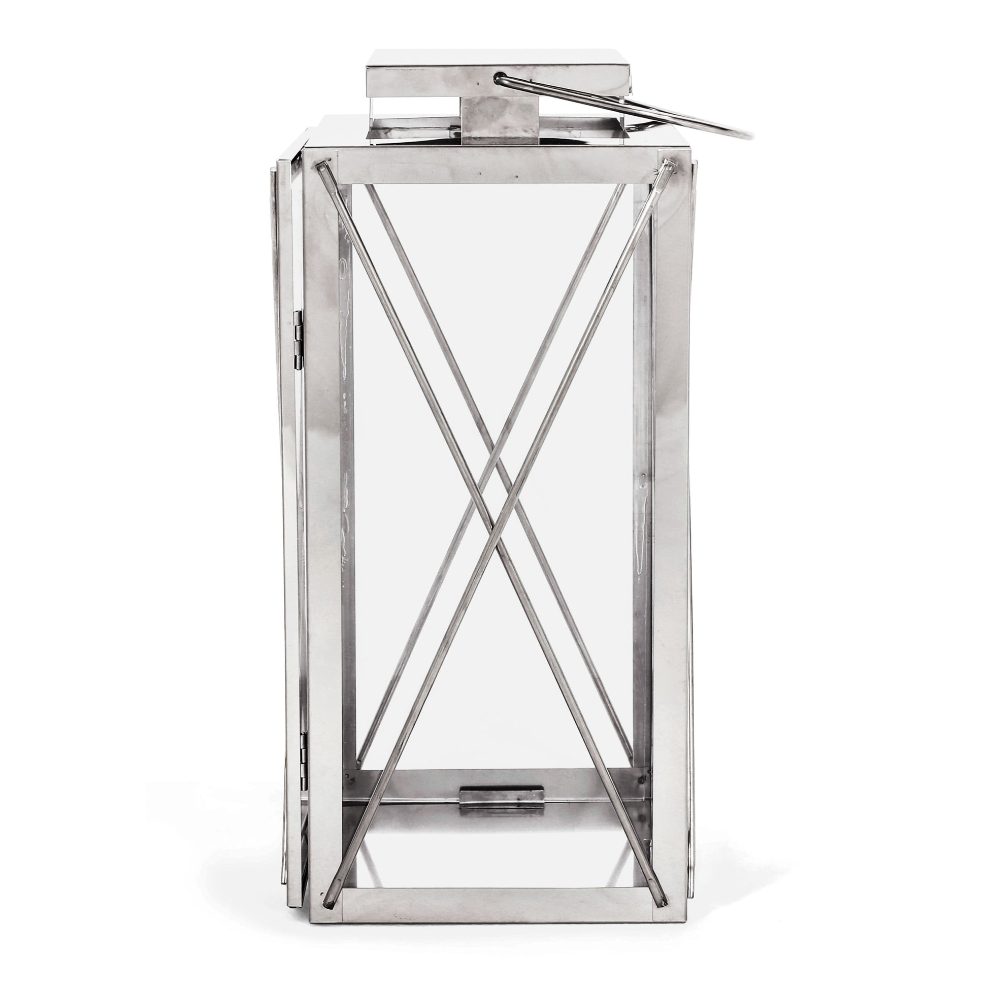 Deborah 14"H Stainless Steel Lantern - Silver