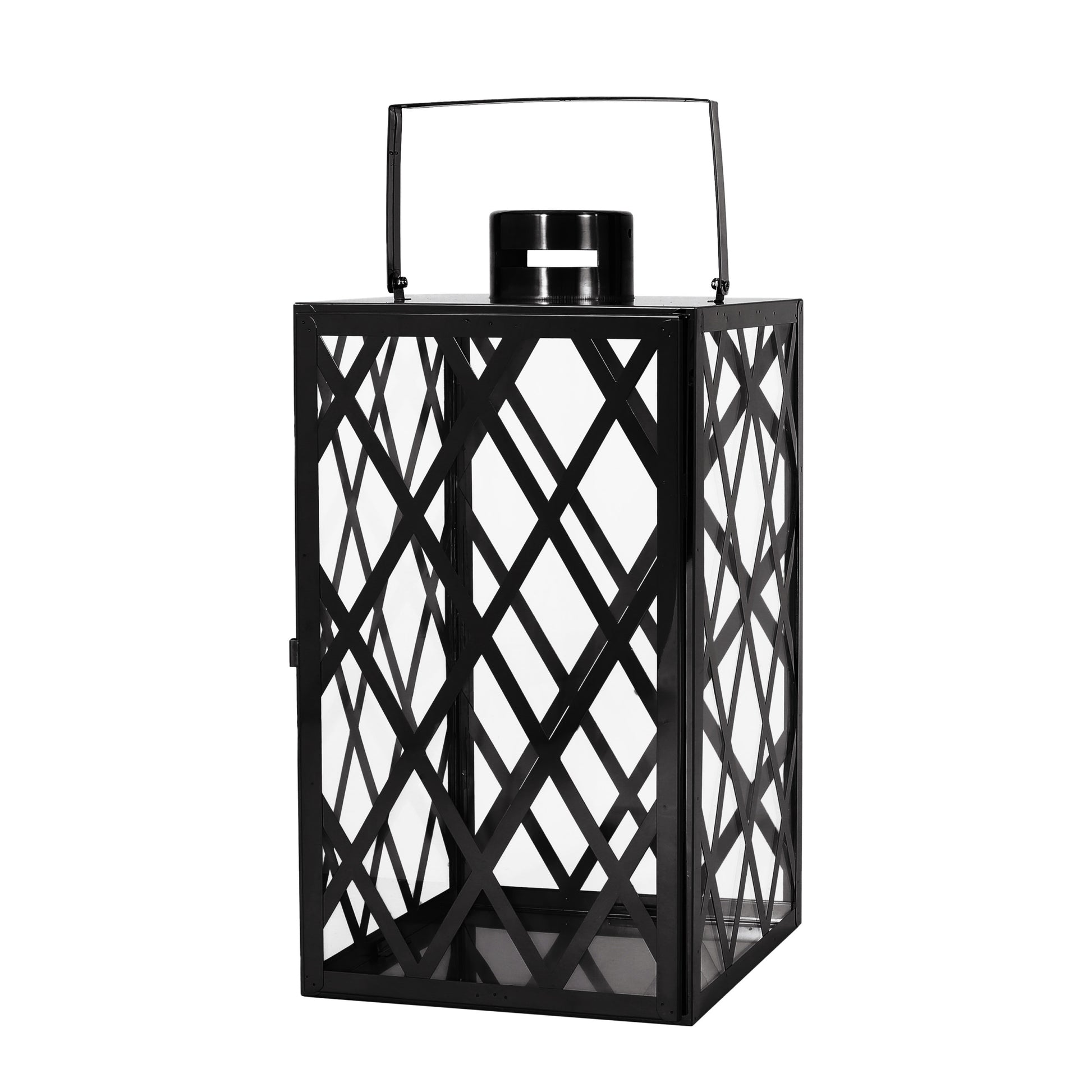 Anton 18"H Stainless Steel Lantern - Black