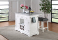 Zermatt Kitchen Island White - White Wood