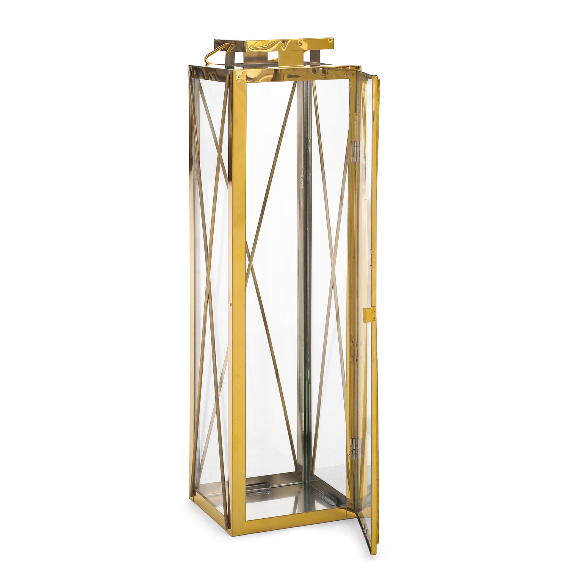 Deborah 22"H Stainless Steel Lantern - Gold