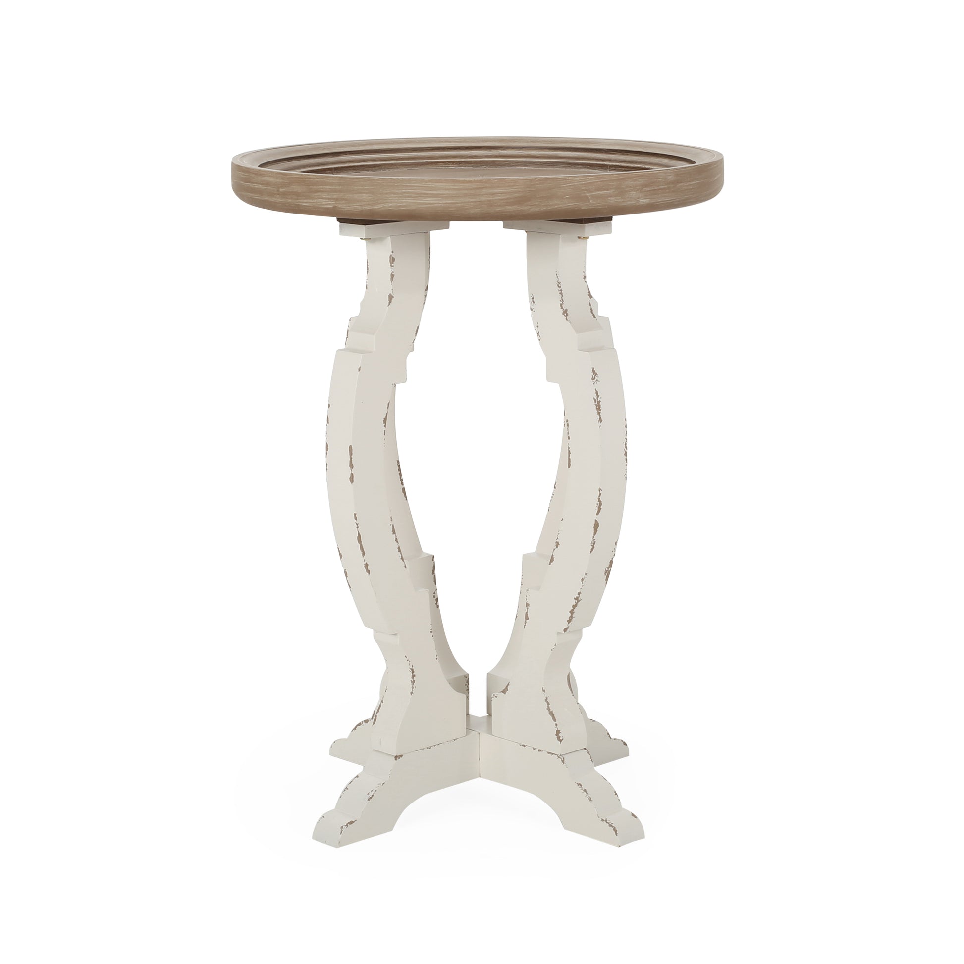 ACCENT TABLE natural+white-mdf