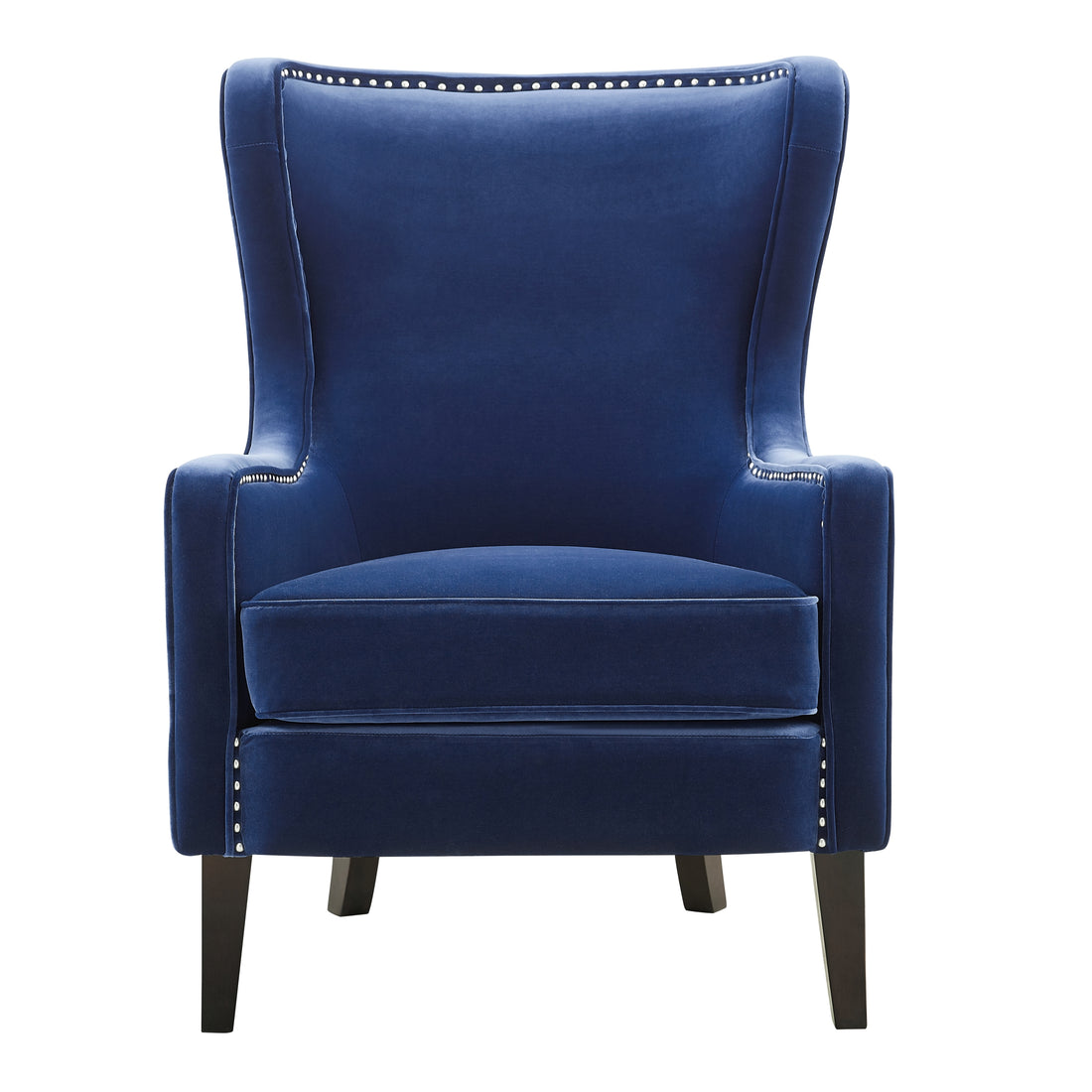 Rosco Velvet Wingback Chair Sapphire - Blue Faux